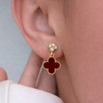 CANDONGA VAN CLEEF ROJA Y NEGRA CON CIRCONES