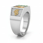 ANILLO PARA HOMBRE EN ORO Y PLATA - INICIAL PERSONALIZADA