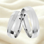 Argollas satinada y liso brillante zircon suizo blanco 5485