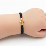 PULSERA TEJIDAS NEGRA DENARIA #3
