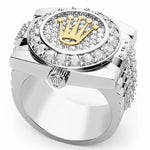 ANILLO PARA HOMBRE CON CORONA ROLEX EN ORO Y PLATA AHOP -34
