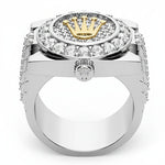 ANILLO PARA HOMBRE CON CORONA ROLEX EN ORO Y PLATA AHOP -34