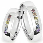 Argollas liso  brillante zircon suizo arcoíris 5480