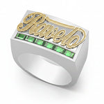 ANILLO PARA HOMBRE EN OROY PLATA - NOMBRE PERSONALIZADO