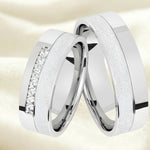 Argollas mate y liso brillante y zircon suizo blanco 5488
