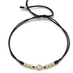 PULSERA TEJIDA CON DIJE DE CIRCON Y BALIN #4 REF 975