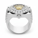 ANILLO PARA HOMBRE CON CORONA ROLEX EN ORO Y PLATA AHOP -34
