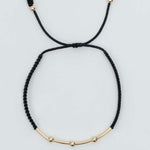 PULSERA TEJIDA CON BALIN #3 Y TUBOS LISOS REF 976