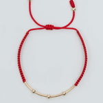 PULSERA TEJIDA CON BALIN # 3 Y TUBOS LISOS REF 976