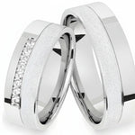 Argollas mate y liso brillante y zircon suizo blanco 5488