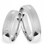 Argollas satinado y liso brillante zircon suizo blanco 5474