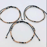 Pulsera oro laminado rosa con balín #1