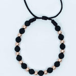 Pulsera tejida con balín #4 y neopreno liso