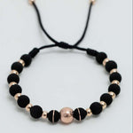 Pulsera tejida galaxia con neopreno y balín #8 y #4