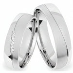 Argollas satinado y liso brillante zircon suizo blanco 5477