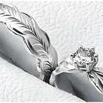 Argollas Promesa Diamantadas con figura de Hoja 5483