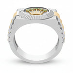 ANILLO PARA HOMBRE CON CORONA ROLEX EN ORO Y PLATA