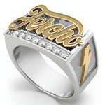 ANILLO PARA HOMBRE EN ORO Y PLATA - NOMBRES O INICIAL PERSONALIZADAS