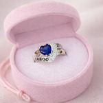 ANILLO DE GRADO PIEDRA CORAZON (FTUSIA,AZUL OS,VERDE, AZUL CL, CRYSTAL ) REF 4475