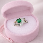 ANILLO DE GRADO PIEDRA CORAZON (FTUSIA,AZUL OS,VERDE, AZUL CL, CRYSTAL ) REF 4475
