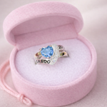 ANILLO DE GRADO PIEDRA CORAZON (FTUSIA,AZUL OS,VERDE, AZUL CL, CRYSTAL ) REF 4475