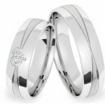 Argollas Liso brillante y corazón zircon 5469