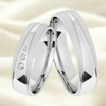 Argollas satinado y liso brillante zircon suizo blanco 5474