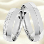 Argollas Satinado y liso brillante zircon suizo blanco 5467
