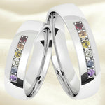 Argollas liso  brillante zircon suizo arcoíris 5480