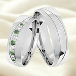 Argollas satinado y liso brillante zircon suizo verde Esmeralda y blanco 5476