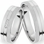 Argollas Mate y liso brillante con zircon suizo blanco 5468