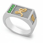 ANILLO PARA HOMBRE EN ORO Y PLATA - INICIAL PERSONALIZADA