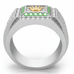 ANILLO PARA HOMBRE CON CORONA ROLEX EN ORO Y PLATA