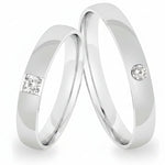 Argollas liso brillante zircon centro suizo blanco 5490
