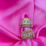 ANILLO CORONA 15 AÑOS CIRCONES BLANCOS Y ROSADOS REF4474