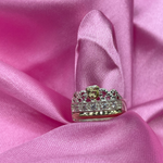 ANILLO 15 AÑOS CORONA DORADA Y PLATEADA REF 4474