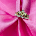 ANILLOS 15 AÑOS CORONA DOBLE AMOR CIRCONES BLANCOS REF 4474