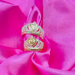 ANILLO 15 AÑOS ENCANTO CIRCONES ROSADOS Y BLANCOS  REF 4474