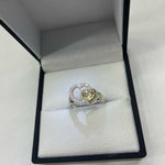 ANILLO 15 AÑOS DOBLE CORAZÓN CIRCONES ROSADOS REF 4474